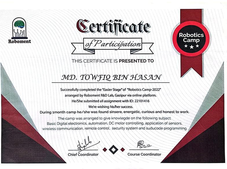Robotics Camp 2022 — Easier Stage