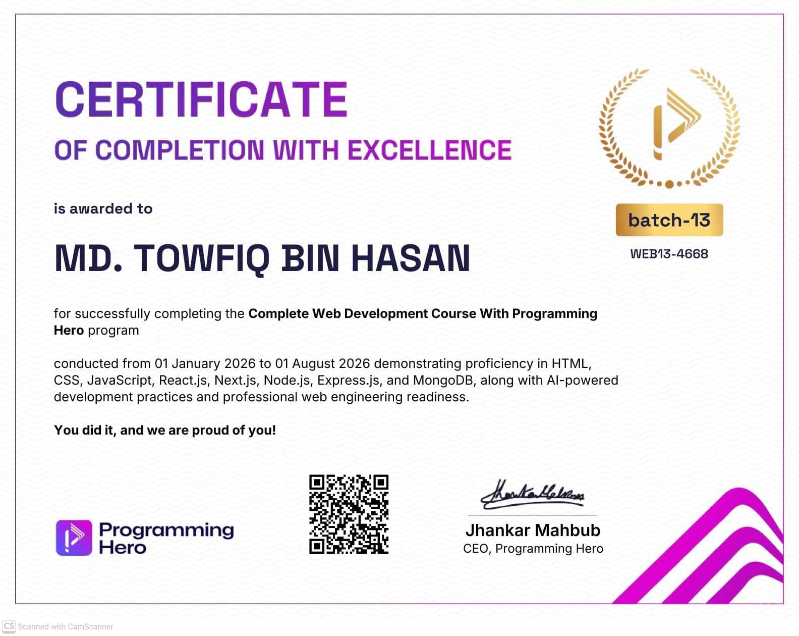 Complete Web Development Course With Programming Hero