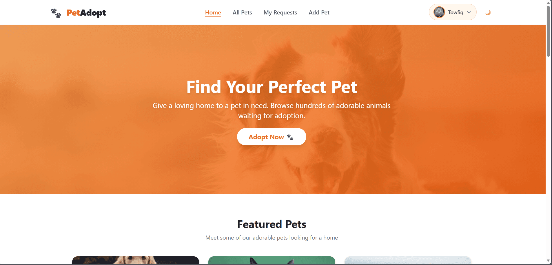 PetAdopt — Pet Adoption Platform
